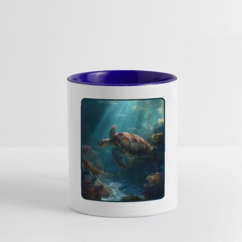 Sea Turtle Coral Reef Design - Contrast Coffee Mug