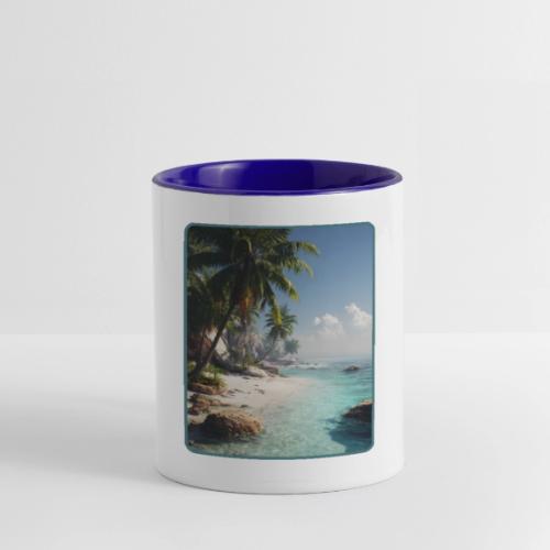 Tropical Beach Paradise Palm Design - Contrast Coffee Mug