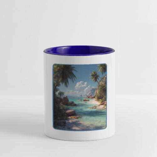Tropical Island Paradise Ocean Design - Contrast Coffee Mug