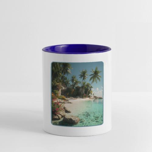 Serene Tropical Beach Floral Design - Contrast Coffee Mug