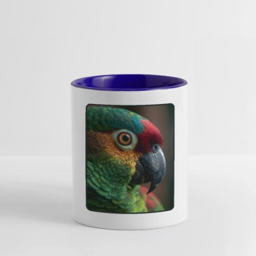 Colorful Parrot Close-Up Design - Contrast Coffee Mug