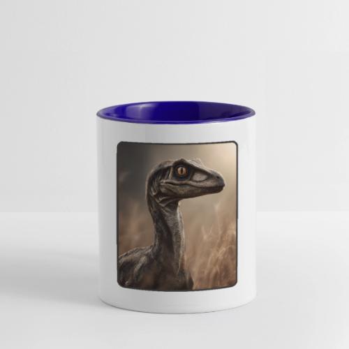 Velociraptor Feathered Portrait Design - Contrast Coffee Mug