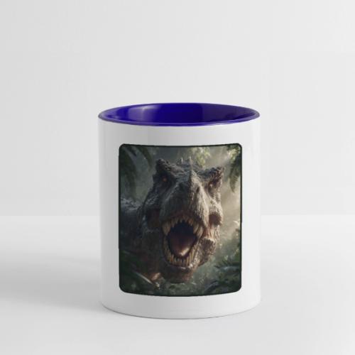 T Rex Jungle Roar Design - Contrast Coffee Mug