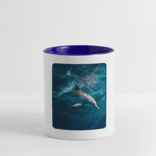 Dolphin Sunlit Ocean Serenity Design - Contrast Coffee Mug