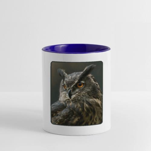 Eurasian Eagle Owl Portrait Design - Contrast Coffee Mug