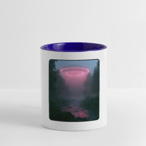 Neon UFO Forest River Design - Contrast Coffee Mug