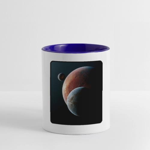 Three Planets Deep Space Design - Contrast Coffee Mug
