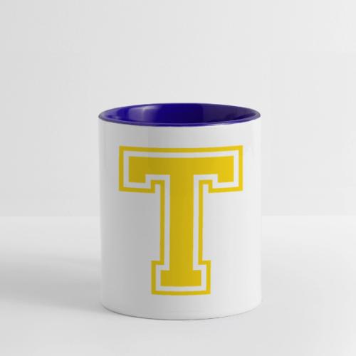 Letter T – Capital Athletic Alphabet Monogram - Contrast Coffee Mug