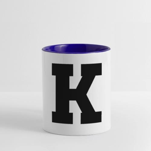 Varsity Letter K Collegiate Font Design - Contrast Coffee Mug