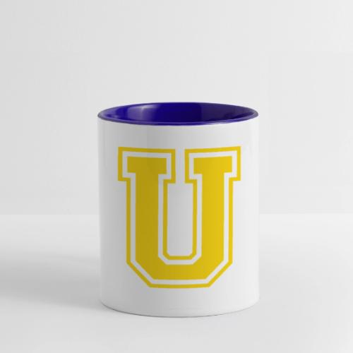 Letter U – Capital Athletic Alphabet Monogram - Contrast Coffee Mug