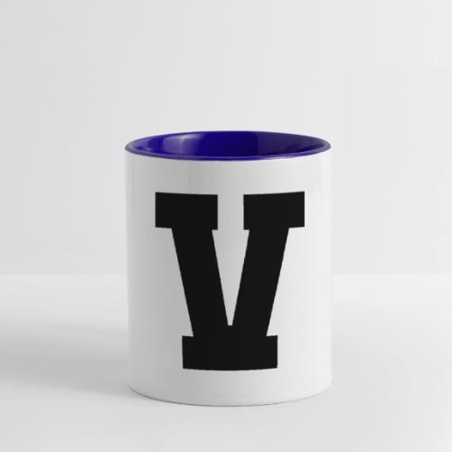 Varsity Letter V Athletic Alphabet Graphic - Contrast Coffee Mug