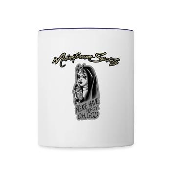 Please Have Mercy Oh God - Contrast Coffee Mug - white/cobalt blue - Front