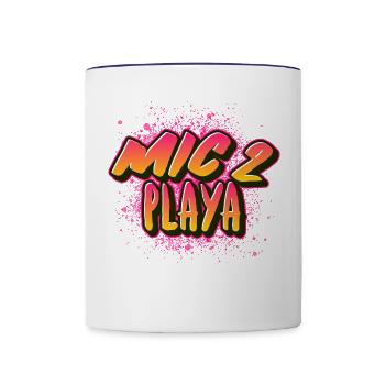 MIC2PLAYA Graffiti - Contrast Coffee Mug - white/cobalt blue - Front