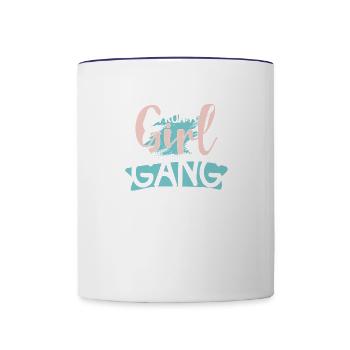 I Run A Girl Gang - Contrast Coffee Mug - white/cobalt blue - Front