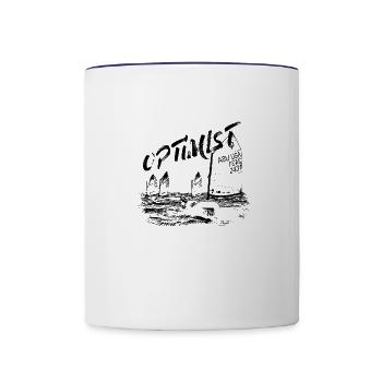 Optimist - Contrast Coffee Mug - white/cobalt blue - Front