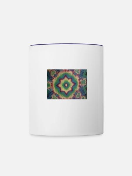 First Mandala Tapestry King-size Star - Contrast Coffee Mug - white/cobalt blue