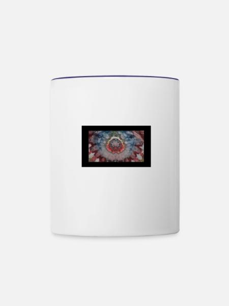 Sacral Chakra Skirt Art Icedye - Contrast Coffee Mug - white/cobalt blue