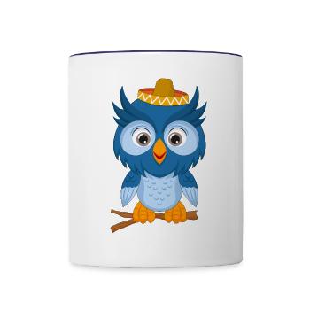 Owl Blue Fiesta - Contrast Coffee Mug - white/cobalt blue - Front
