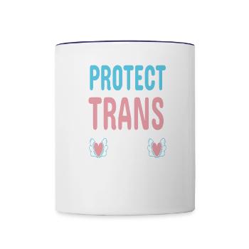Protect Trans Kids Gift - Contrast Coffee Mug - white/cobalt blue - Front