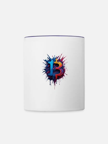 bitcoin - Contrast Coffee Mug - white/cobalt blue
