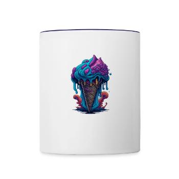 ice cream - Contrast Coffee Mug - white/cobalt blue - Front