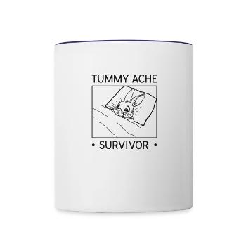 Tummy Ache Survivor - Contrast Coffee Mug - white/cobalt blue - Front