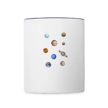 planet,earth,merkur,moon,planets,space - Contrast Coffee Mug - white/cobalt blue - Front