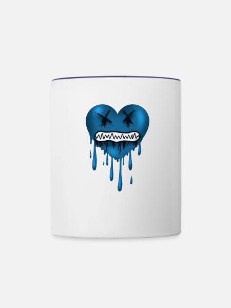 Blue Elevate Heart - Contrast Coffee Mug - white/cobalt blue