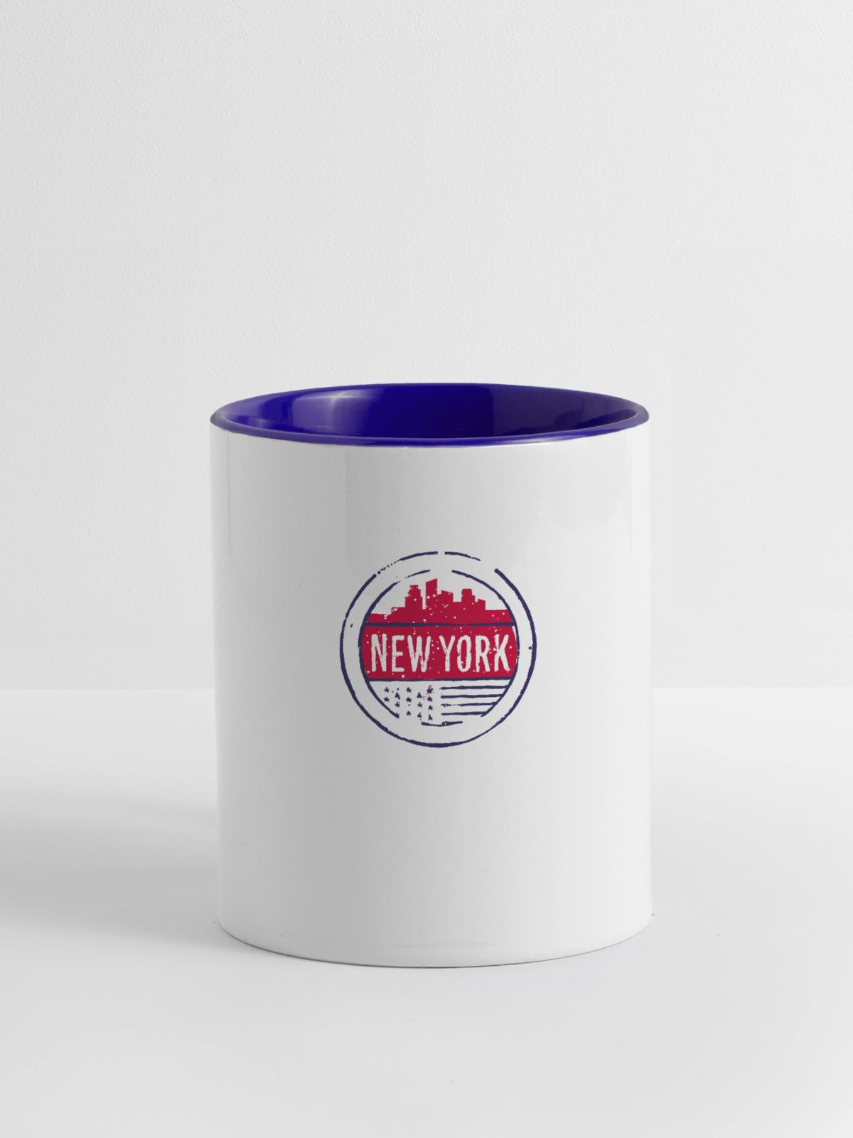 new york - Contrast Coffee Mug - white/cobalt blue - Front