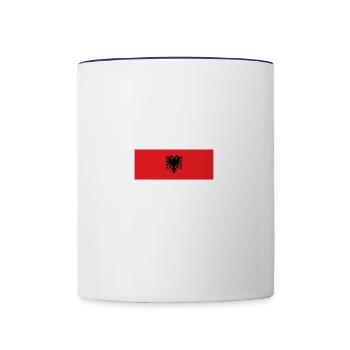 Albania Flag 100 Albanian Battery Power - Contrast Coffee Mug - white/cobalt blue - Front