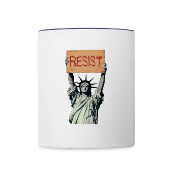 Liberal Resist - Anti Trump - Contrast Coffee Mug - white/cobalt blue - Front