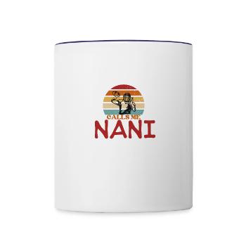 My favorite player calls me nani, funny football - Contrast Coffee Mug - white/cobalt blue - Front