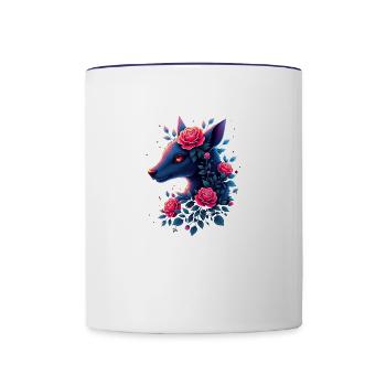 Floral Guardian - Contrast Coffee Mug - white/cobalt blue - Front