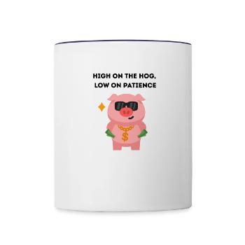 High on the Hog - Contrast Coffee Mug - white/cobalt blue - Front