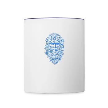 long beard - Contrast Coffee Mug - white/cobalt blue - Front