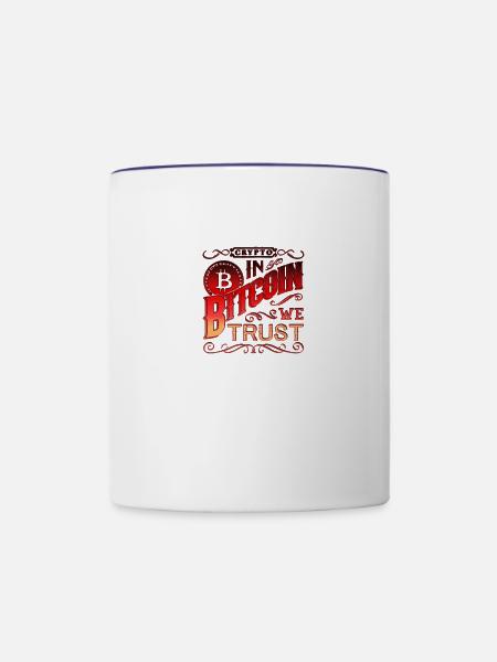 In Bitcoin We Trust Crypto Money - Contrast Coffee Mug - white/cobalt blue