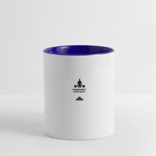 Minimal White Gym T-Shirt – Consistency Over Noise - Contrast Coffee Mug