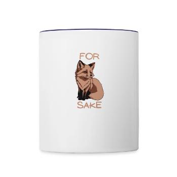 For fox sake - Contrast Coffee Mug - white/cobalt blue - Front