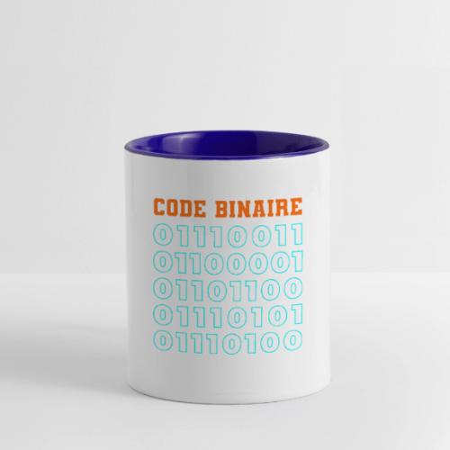 Hi in binary code - Contrast Coffee Mug