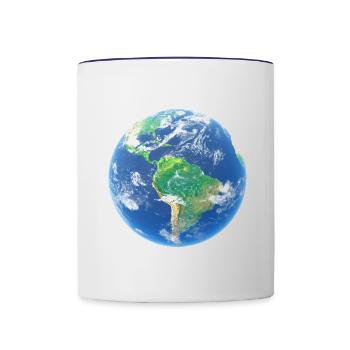 Earth Planet - Contrast Coffee Mug - white/cobalt blue - Front