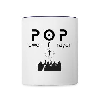 Power of Prayer | POP | Power and Prayer - Contrast Coffee Mug - white/cobalt blue - Front