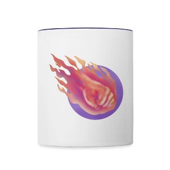 celestial meteor - Contrast Coffee Mug - white/cobalt blue - Front