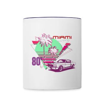 80' Miami - Contrast Coffee Mug - white/cobalt blue - Front