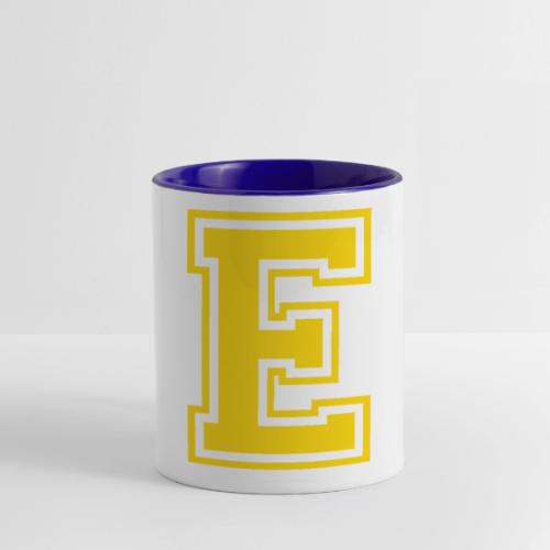 Letter E – Capital Athletic Alphabet Monogram - Contrast Coffee Mug