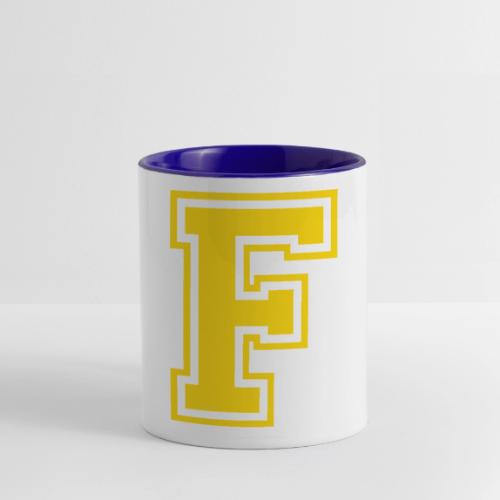Letter F – Capital Athletic Alphabet Monogram - Contrast Coffee Mug
