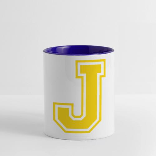 Letter J – Capital Athletic Alphabet Monogram - Contrast Coffee Mug