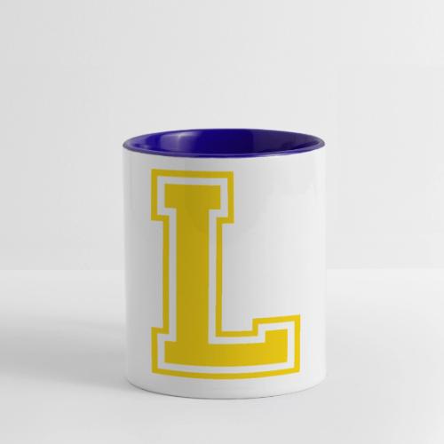 Letter L – Capital Athletic Alphabet Monogram - Contrast Coffee Mug