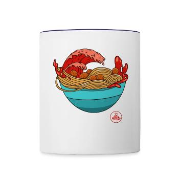 Spaghetti Bolognese - Italian Noodles - Japanese R - Contrast Coffee Mug - white/cobalt blue - Front