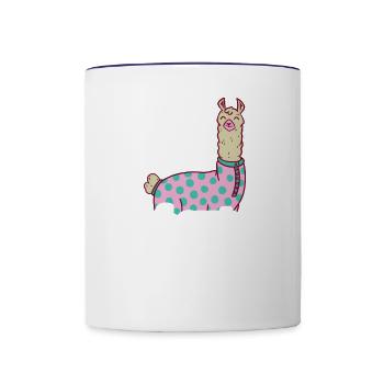 Camel woman from South America Mother's maiden - Contrast Coffee Mug - white/cobalt blue - Front