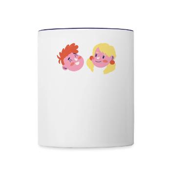 autistic children siblings family - Contrast Coffee Mug - white/cobalt blue - Front